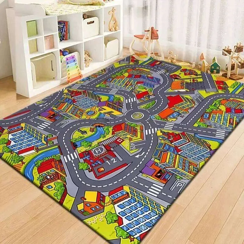 Colorful City Map Play Rugs With Roads With Roads And... From Uk ...