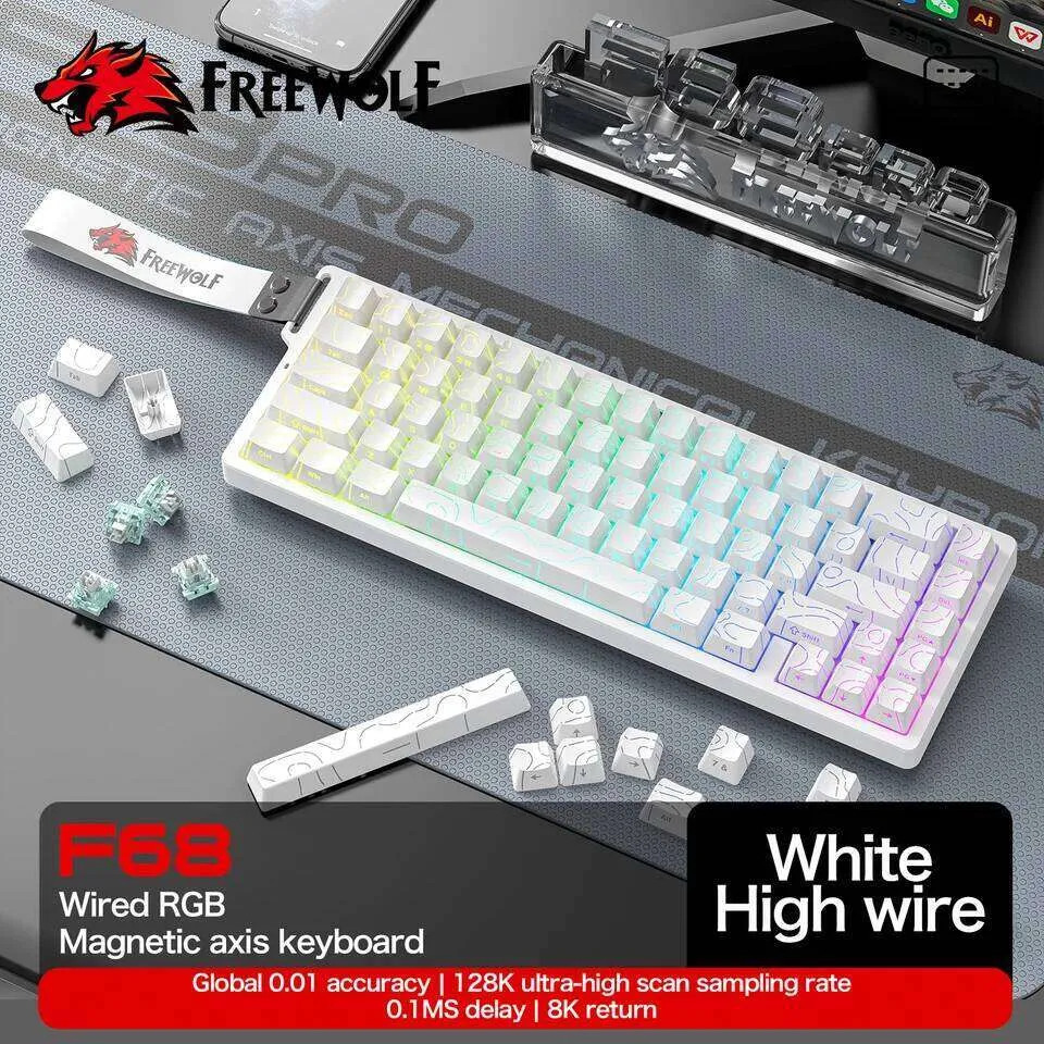 FREEWOLF F68PRO Magnetic Gaming Keyboard Mechanical Wired For Pro ...