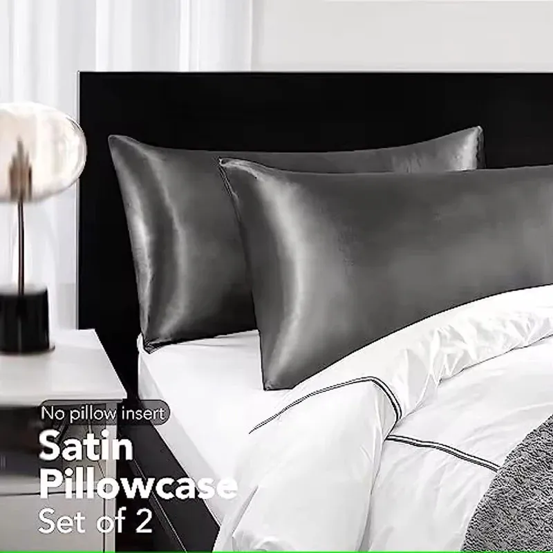 Pack De 2 Fundas De Almohada De Seda Satén – Para Cabello Y Piel (Blanco, 51x76 Cm) Homebay