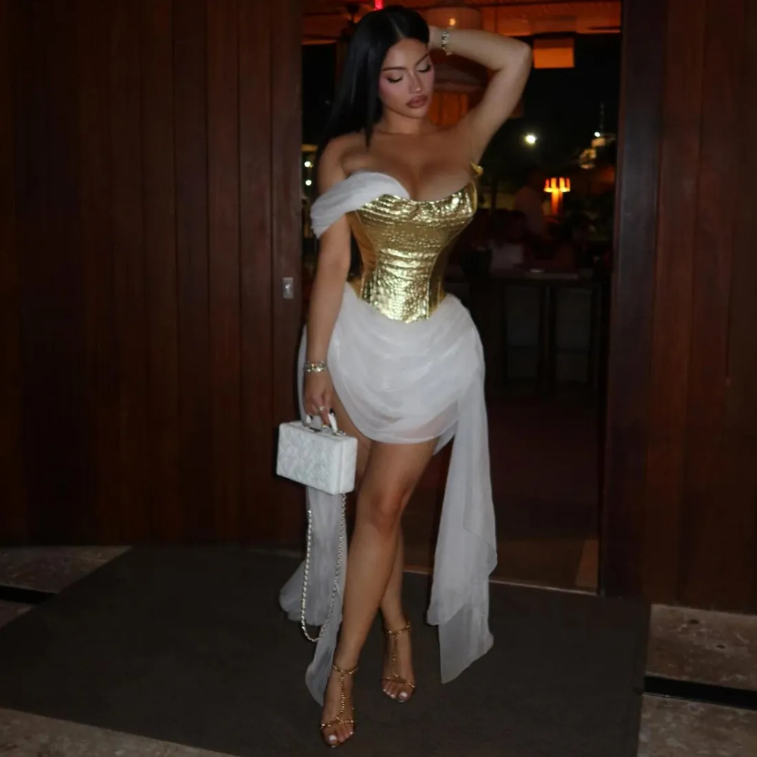 2026 Festival Ready Gold Mesh Dress, Metallic Shiny... From 18,42  | DHgate