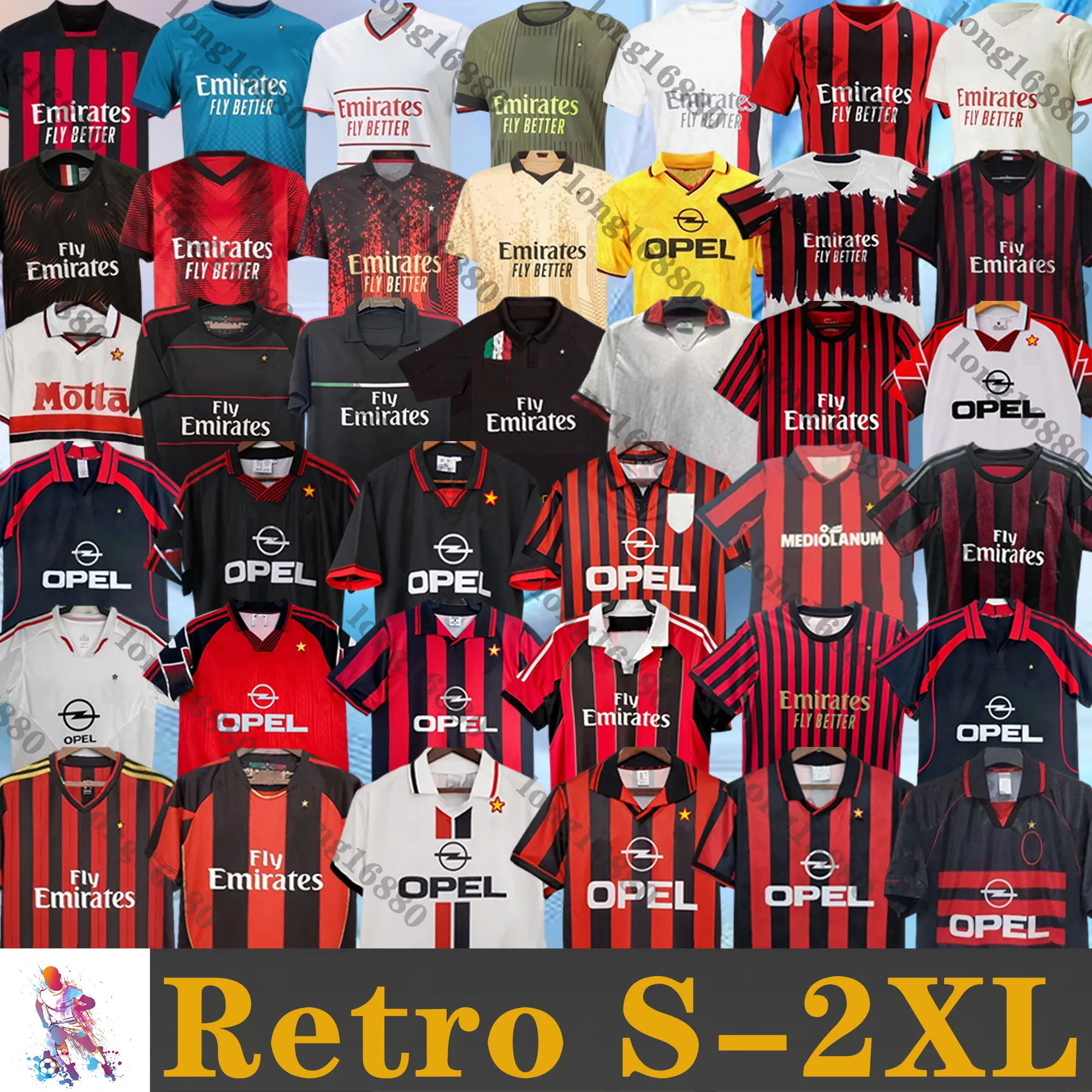 AC Milan Mens Soccer Team Shirts Featuring From Long16880