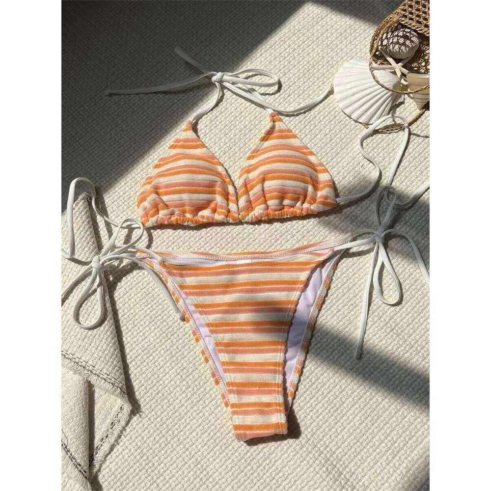Brazilian Bikini Set Swimwear Women Push Up Bra Tie Side Thong Micro ...