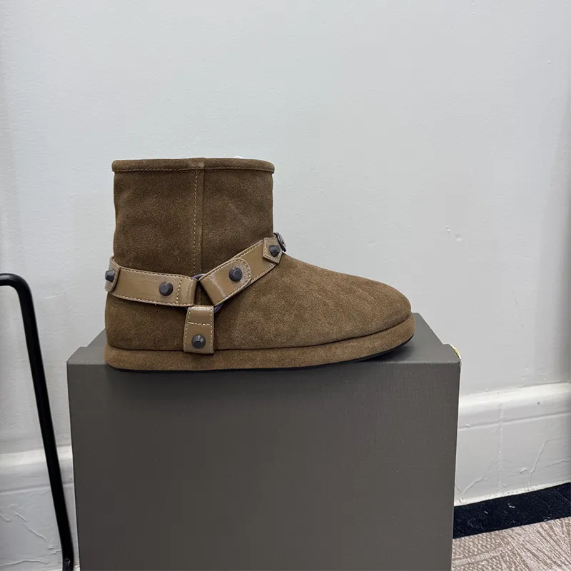 AlHECE Pantofole Donna Stivali da Neve per Le Donne Inverno Cashmere Caldo Spessore Suole Senza Tacco-Coperto Capelli Half Slipper Scarpe di Cotone per Le Donne-Marrone-36