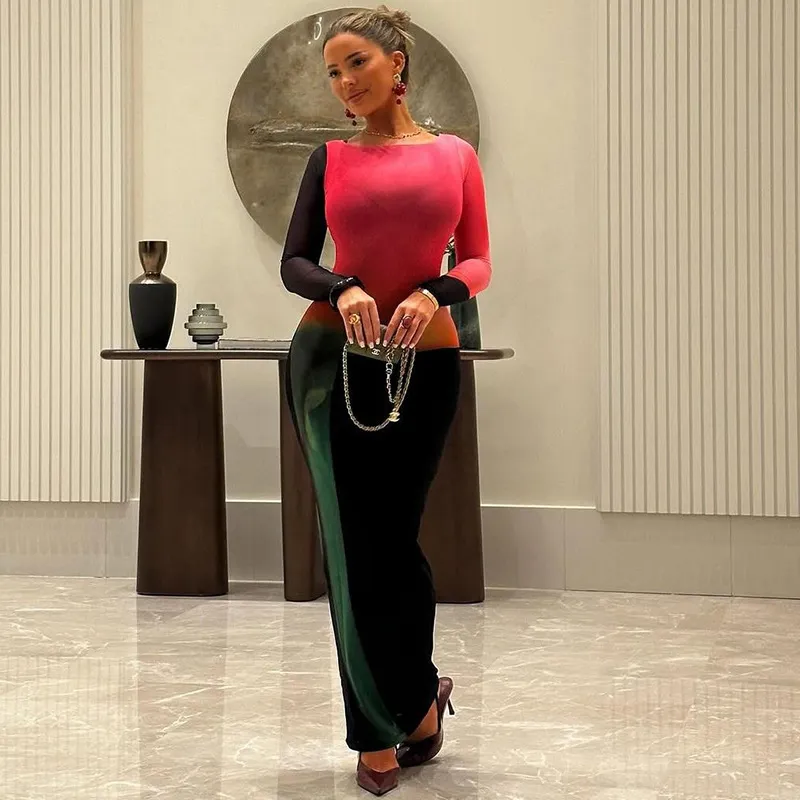 color block bodycon dress Chic Color Block Sleeveless Bodycon Dress with Hollow Out Waist and Si Canary Houze