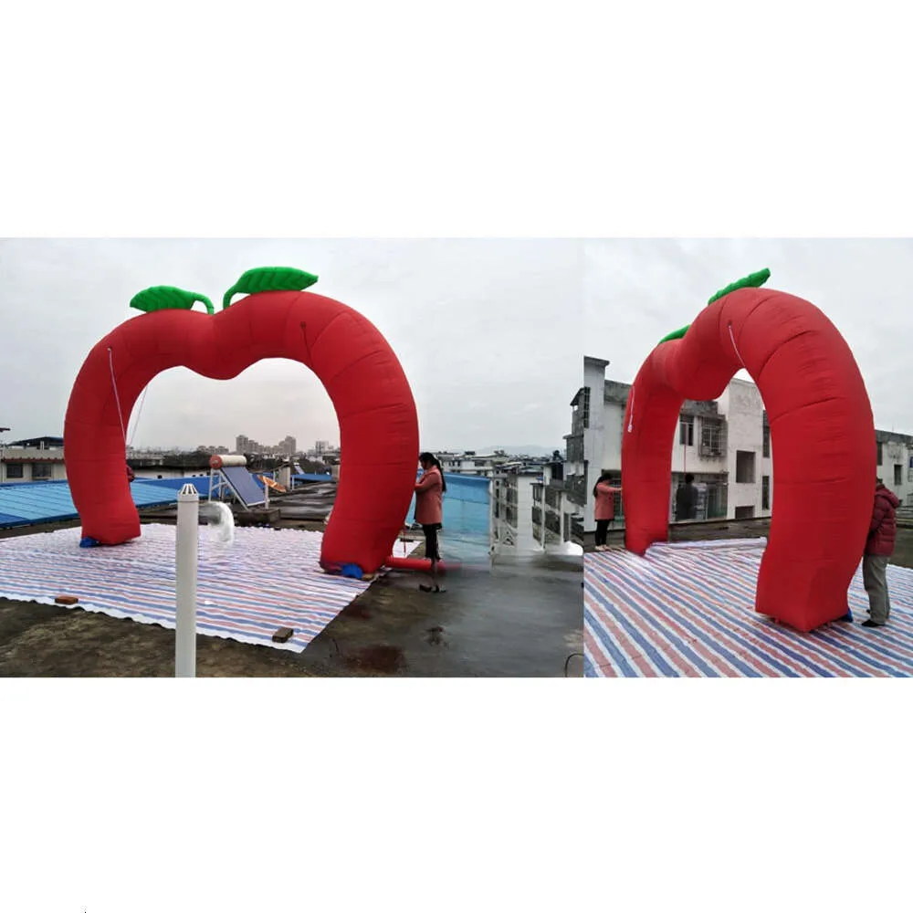 Inflatable Mac 6x4m Red Inflatable Apple Arch with Two Green Leaves for Advertising or ...