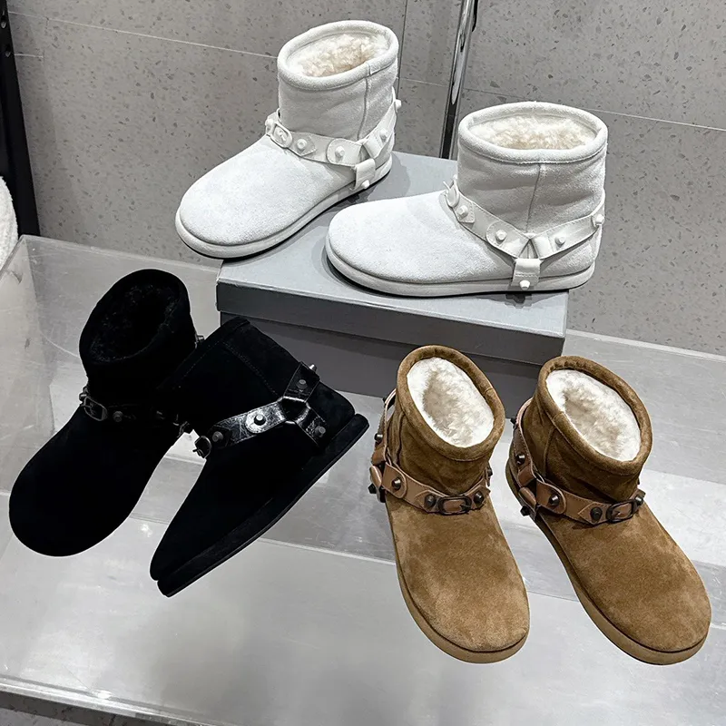 Forfoot Stivali Da Neve E Pantofole Da Casa Donna, Modello Plateau Con Suola Antiscivolo, Colori Marrone, Nero, Beige, Giallo - 4