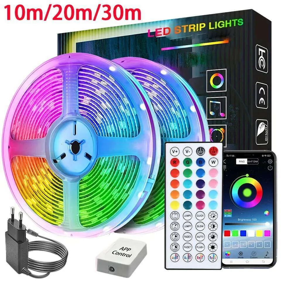 Music Sync RGB LED Strip Lights 10m 20m 30m Flexible Ribbon for Room ...