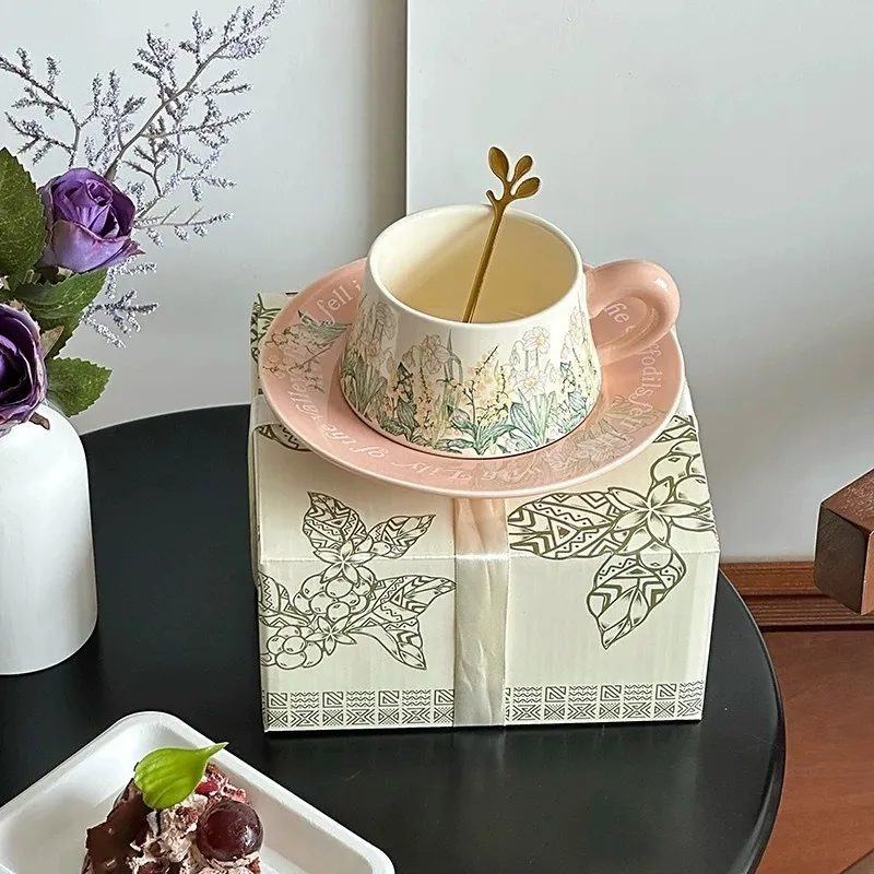 デイリーディッシュ High Quality Floral Ceramic Mug And Saucer  From Funoutdoor, Rs