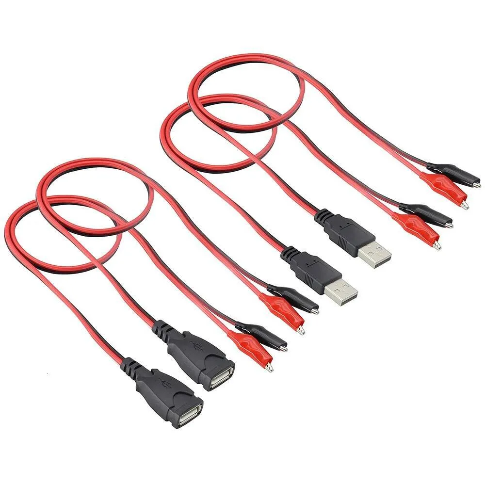 USB Adapter Jumper Probe Test Wire with Male and Female Alligator Clip ...