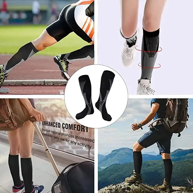 Men's 30 mmHg Compression Socks for Football and Soccer, Silk Knit ...