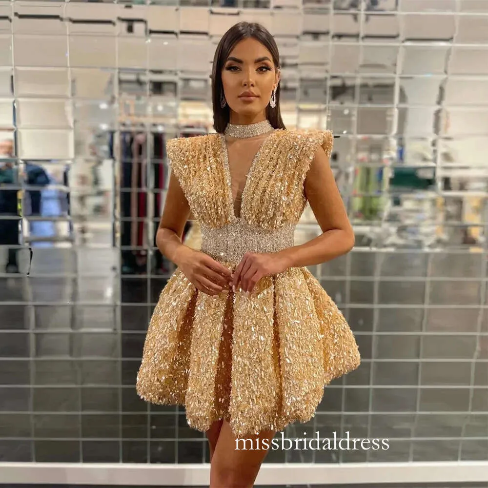 sequin prom dress short LaDivine CD0189 Sequin Beaded Lace Applique Short Prom Dress The Dress Outlet