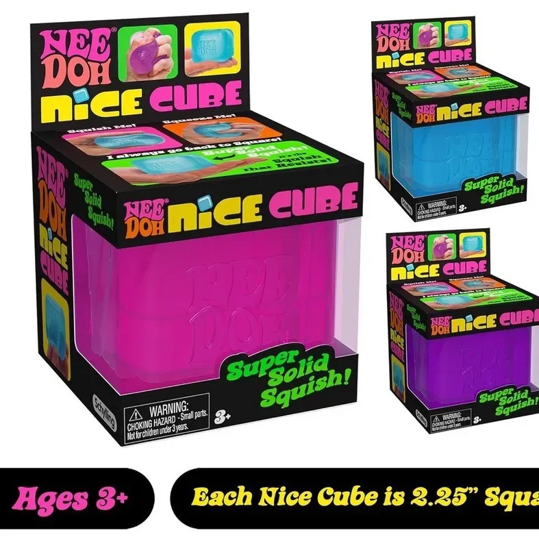 Copfeqyr Balle Anti-Stress Ice Cube 3,5 cm – Cube Squishy Fidget Sensoriel pour Enfants et Adultes, Jouet à Presser, Boîte Cadeau (3.5cm (3pcs