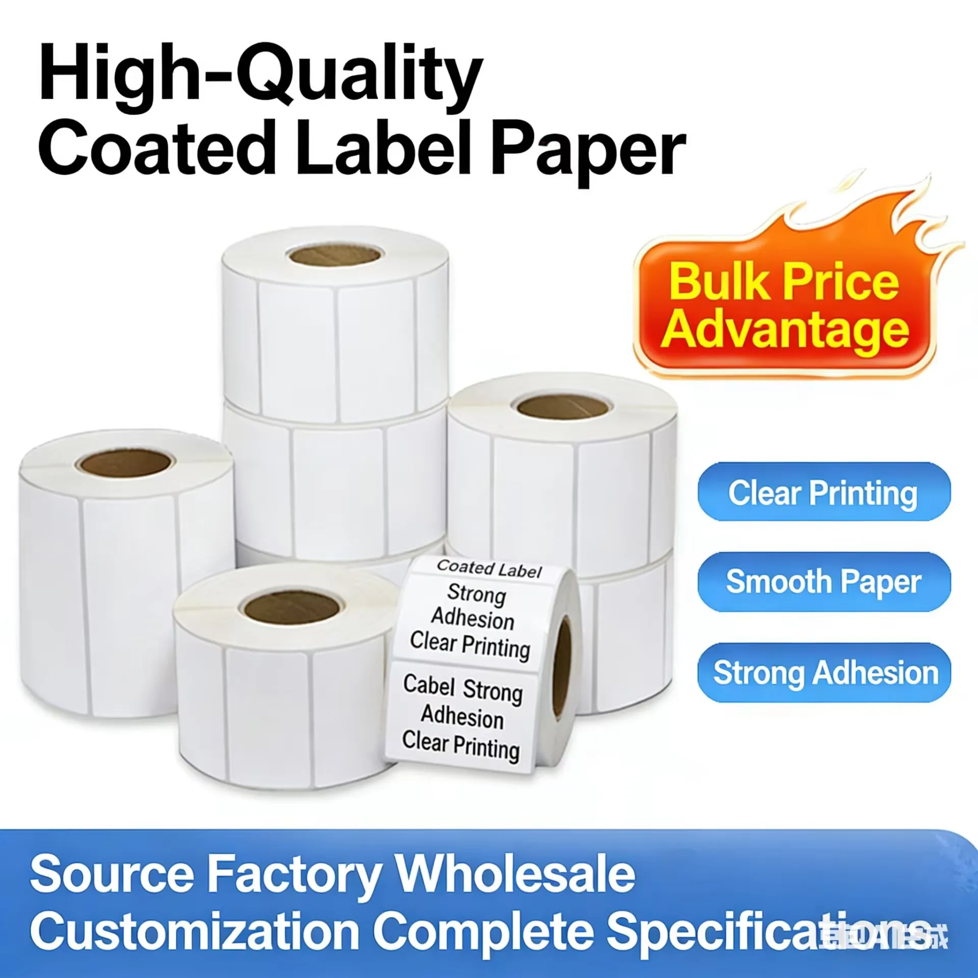 Coated Paper Self Adhesive Labels Blank Stickers... From Yiwuyicoed ...