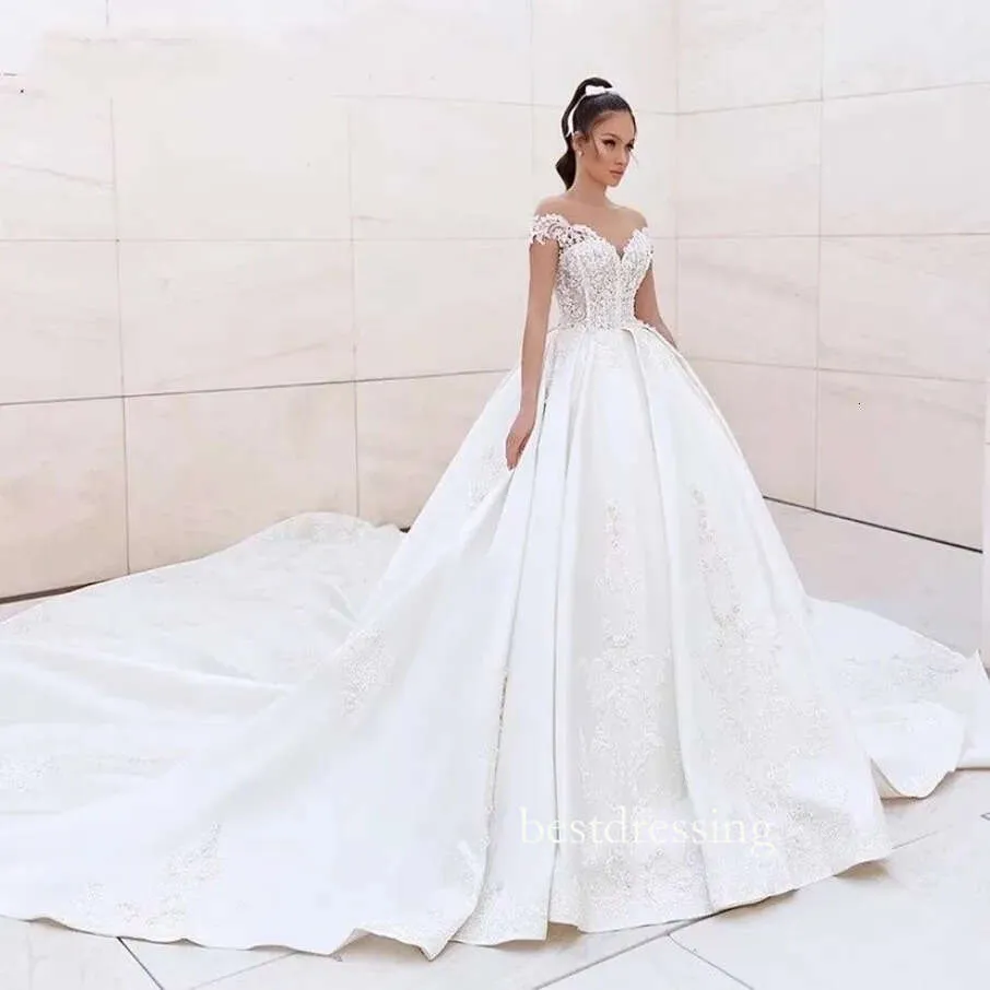 Off Shoulder Princess Ball White Ball Gown Wedding... From Bestdressing ...