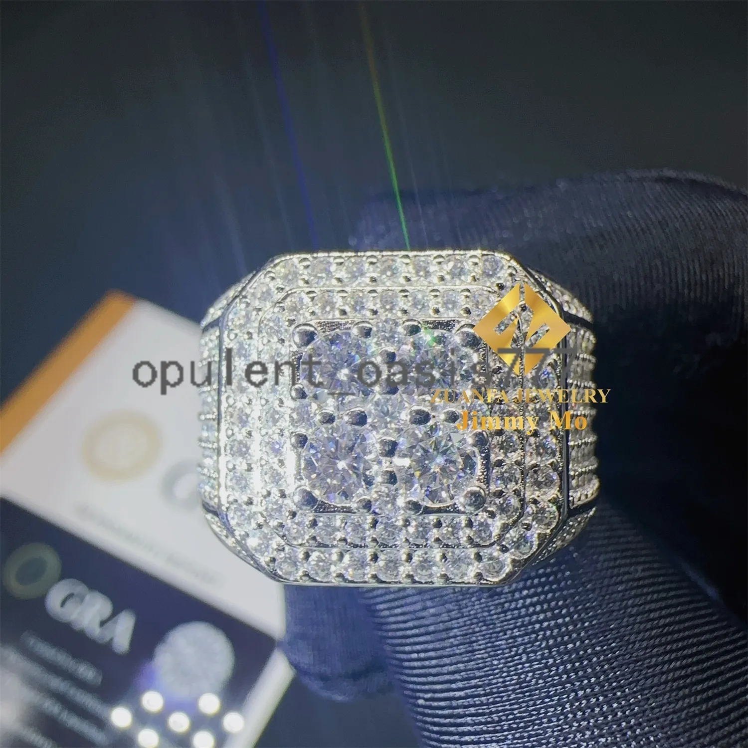 Rapper Hand Rings Fashion Rapper Style Hip Hop 925 Silver Square Ring... From Opulent ...