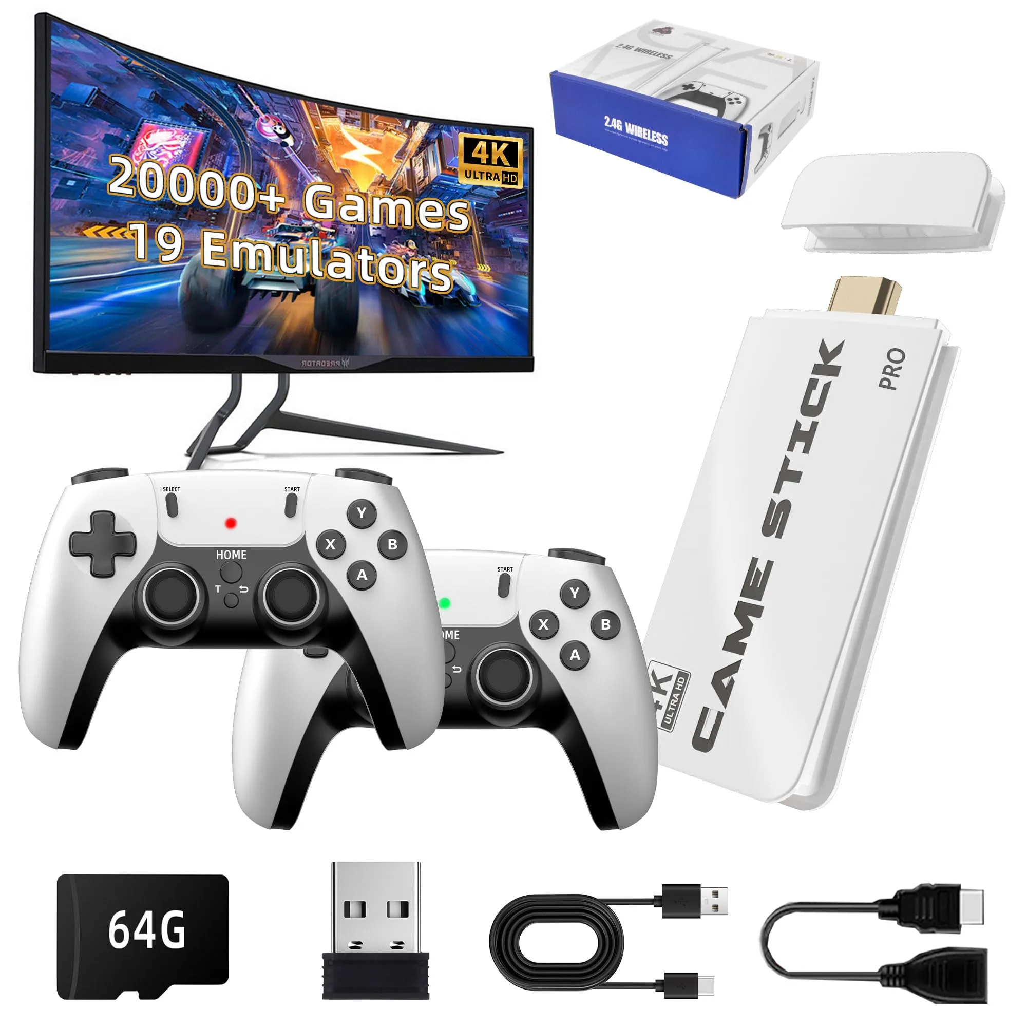 Consola Retro M15 Con 40 000 Juegos – 2 Mandos Inalámbricos, Salida 4K, 128 GB, Plug And Play Para TV
