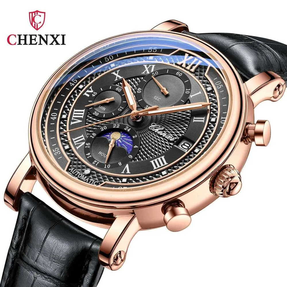 CHENXI 976 Erkek Quartz Saat Deri Kronograf Tarih Yi TL1,225.58