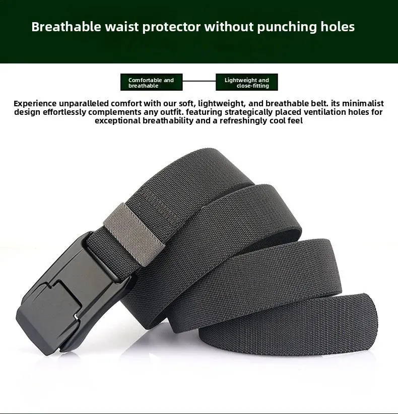 BELTER Mannen Tactische Riem, Militaire Stijl Zware Nylon met Metalen Gesp met Snelsluiting (Zwart, 105CM