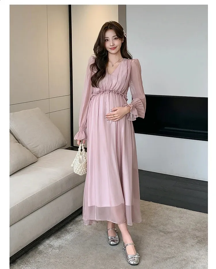 pink long sleeve maternity dress PinkBlush Metallic Off Shoulder Wrap Photoshoot Gown/Dress or any eventfeel confident and radiant from bump to baby and beyond Pinkblush Pink V-Neck Long Sleeve