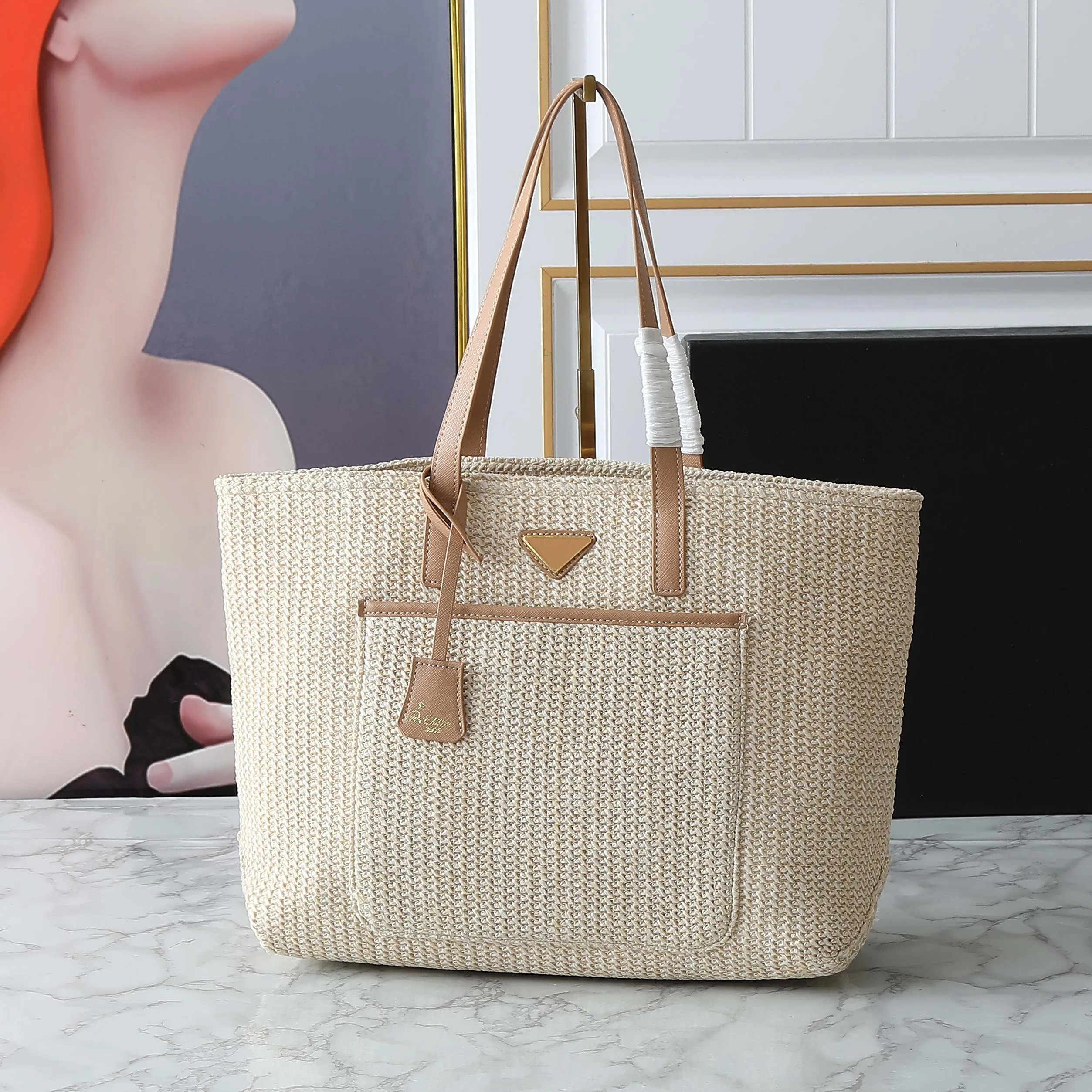 Designer Bag Large Capacity Raffia Straw Tote Woven... From Leatherysl ...