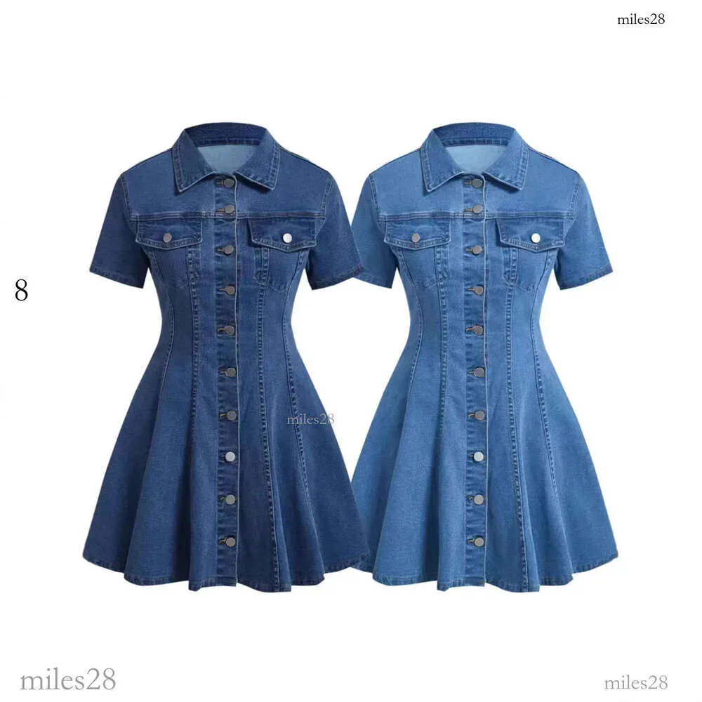 Denim short-sleeve cotton blend dress with empire waistline and stand  collar for women from Dhgate Urban Sexy Dresses - price 32.76