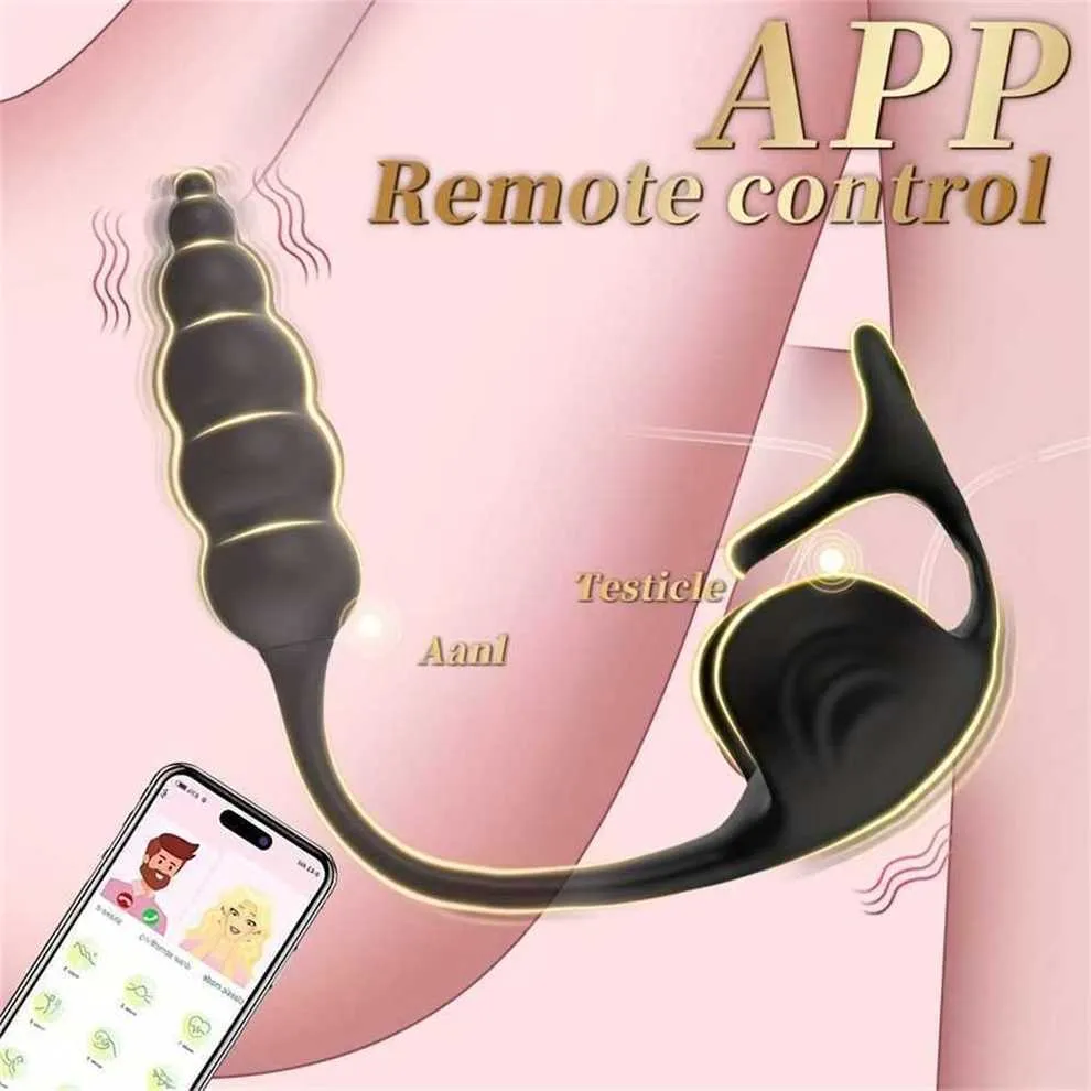 App Controlled Vibrating Thrusting Prostate Massager With Silicone Cock 