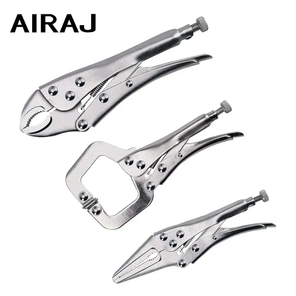 AIRAJ 7 Inch Stainless Steel Locking Pliers Welding Tools with Round ...