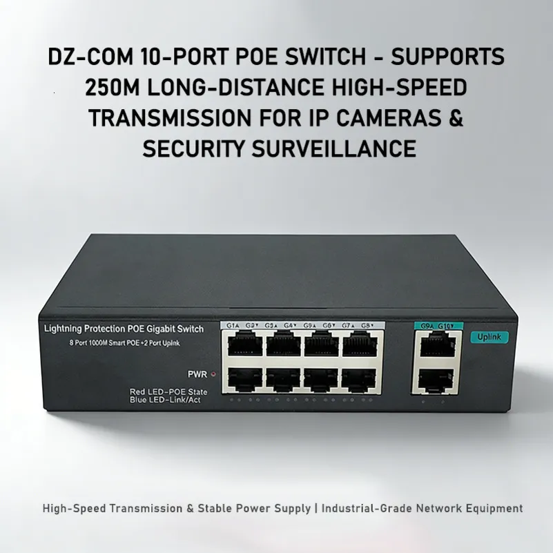 DZ COM 10 Port PoE Switch 250Mbps High Speed... From Hnzstxjs, $117.59 ...