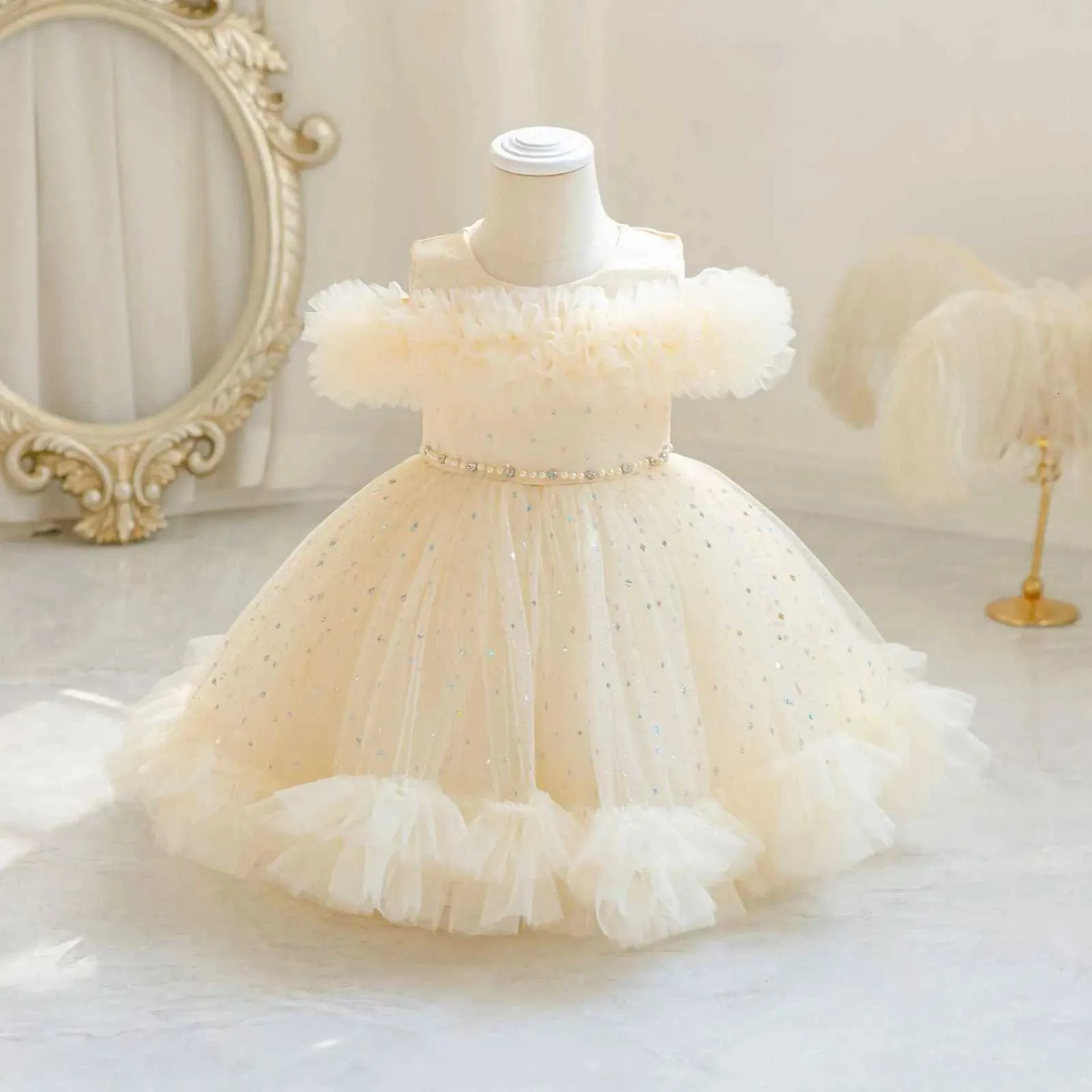 beauty pageant dresses for babies Toddler Girl Dress One Shoulder Fluffy Cake Gauze Skirt Newborn to 4 Years from Dhgate Girl's Color:Tm Royal/White Corset Flowy Bottom Dress related:ohayo-mini-dress-black Blue feather detailing