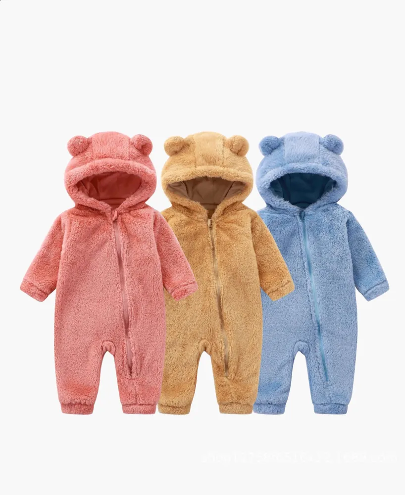 Minizone Baby Schneeanzüge Overalls mit Kapuze Winter Strampler mit