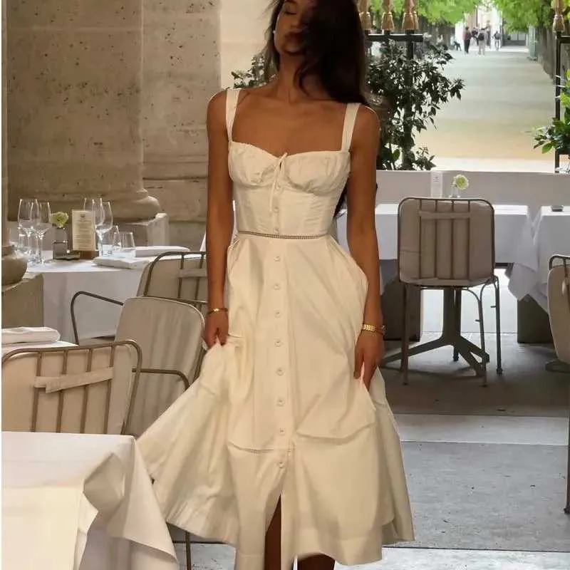 White Lace Up Bandage Back A-Line Mini Sling Dress with Front Button and  Short Sleeves from Dhgate Basic & Casual Dresses - price 21.69