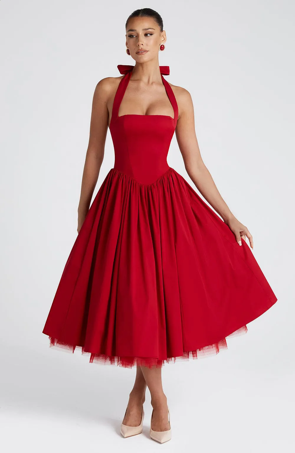 Off Shoulder Halter Pleated Floor-Length Chiffon Summer Dress for Women  from Dhgate Basic & Casual Dresses - price 59.58