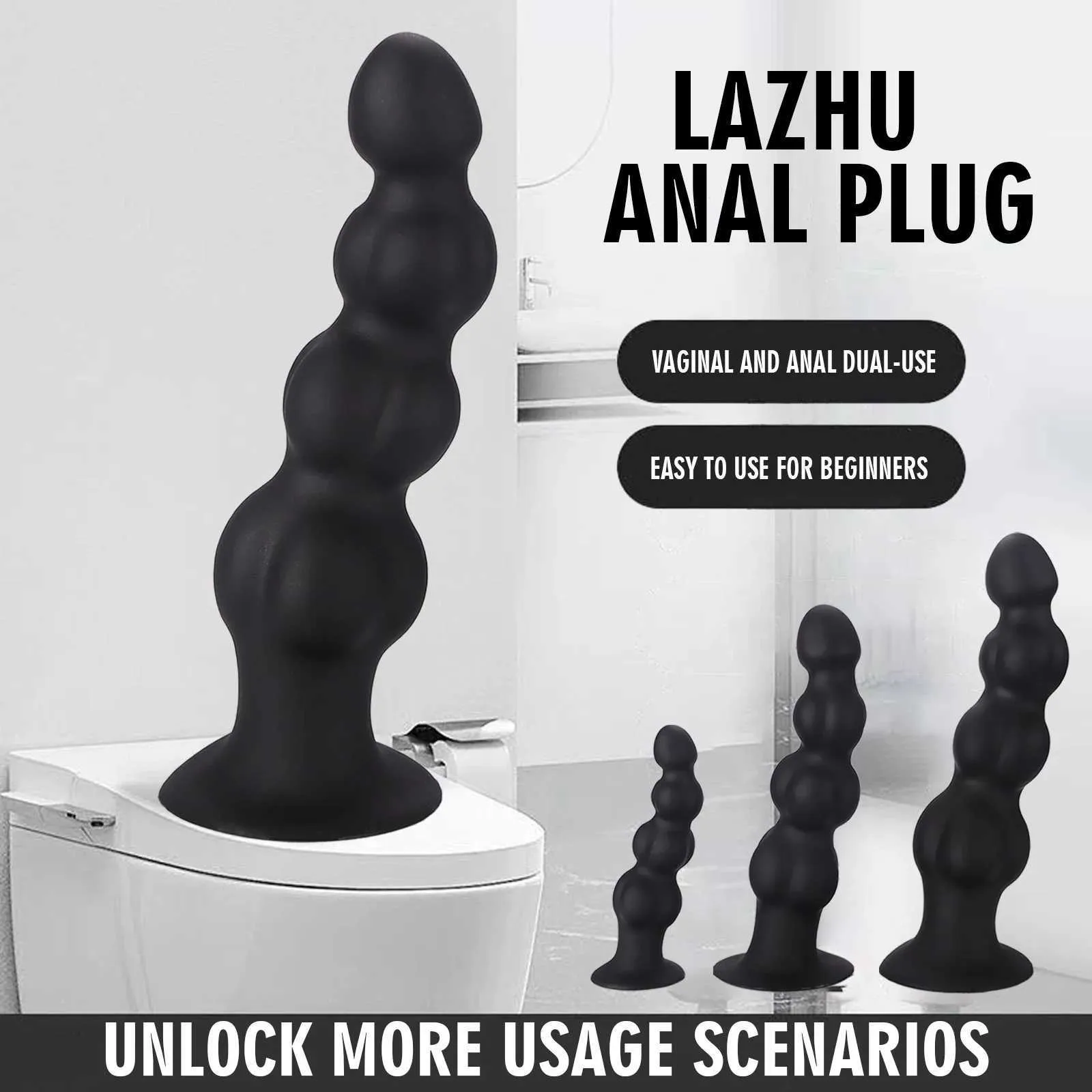 Big Long Anal Beads Silicone Soft Anal Butt Plug Male... From 13,35 €