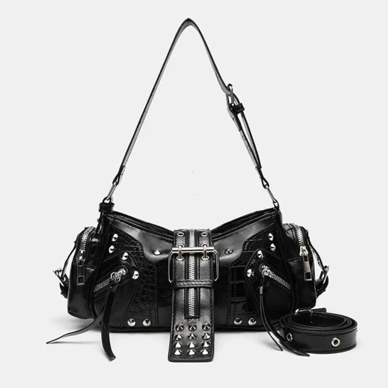 Womens Y2k Punk Vintage Shoulder Purse PU Leather From 11,48