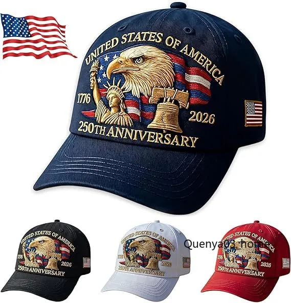 250th Anniversary Embroidered Baseball Cap Adjustable Eagle – United States 250th Anniversary, Patriotic 250th  main image 4