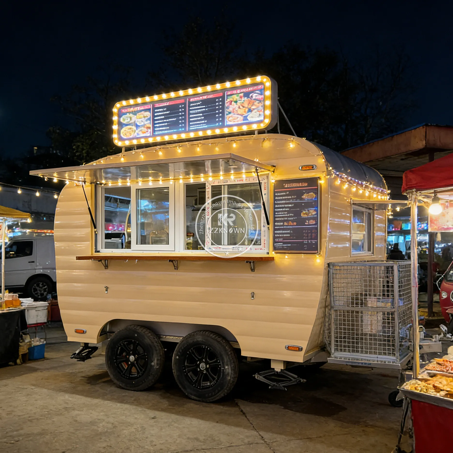 Food Trailer Fully Equipped Coffee Pizza Mobile Catering Trailer with ...