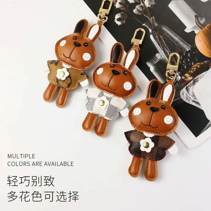 Leather Rabbit Bag Pendant Cotton Plush Toy with Geometric Pattern for ...