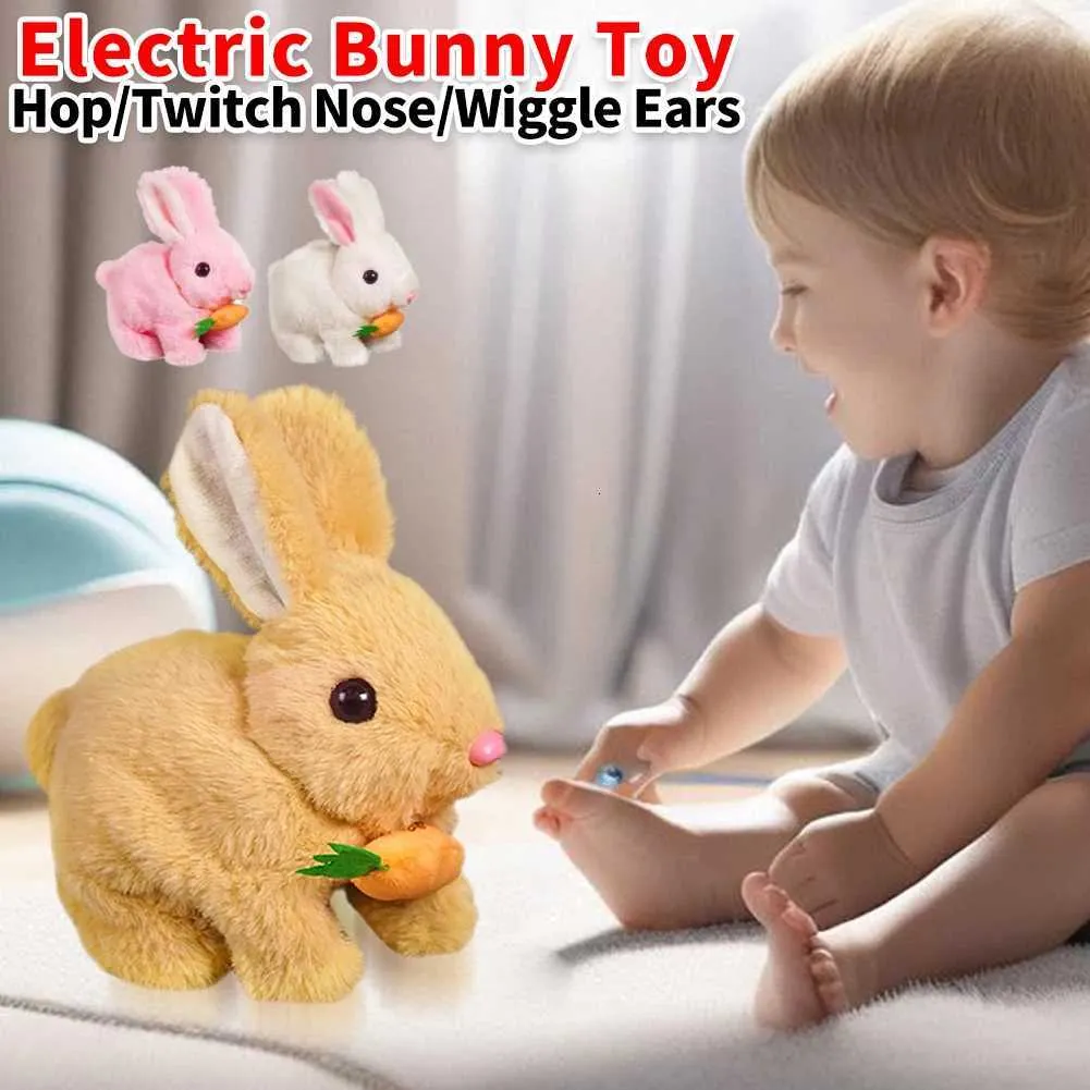 Simulation Electric Rabbit Pet Toy with Shaking Ears and Stuffed Carrot ...