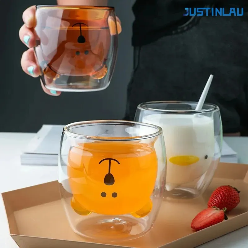 Set Di 4 Tazze In Vetro Trasparente A Doppia Parete  250 Ml X 2 350 Ml X 2 Perfette Per Cappuccino Caffe Americano E Te 74133054