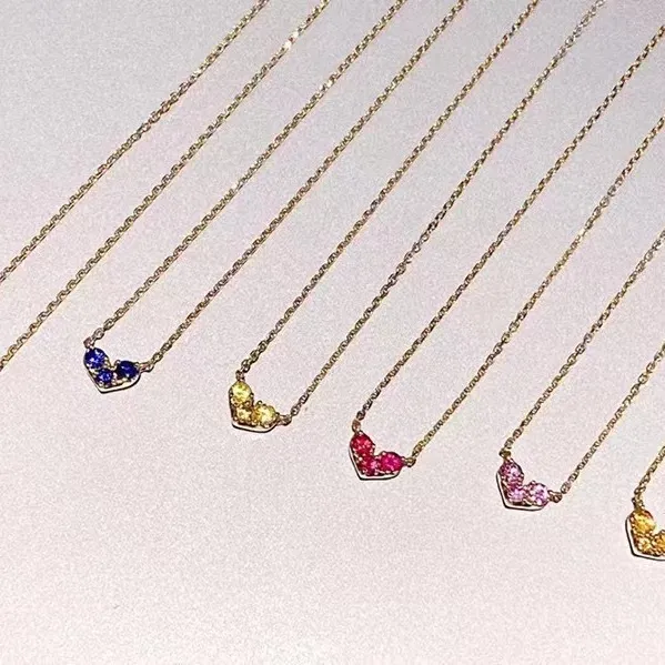 Designer Jewellery High Quality Light Luxury Birthstone Heart Necklace With Month Gemstone Clavicle Chain For All_voghion.com