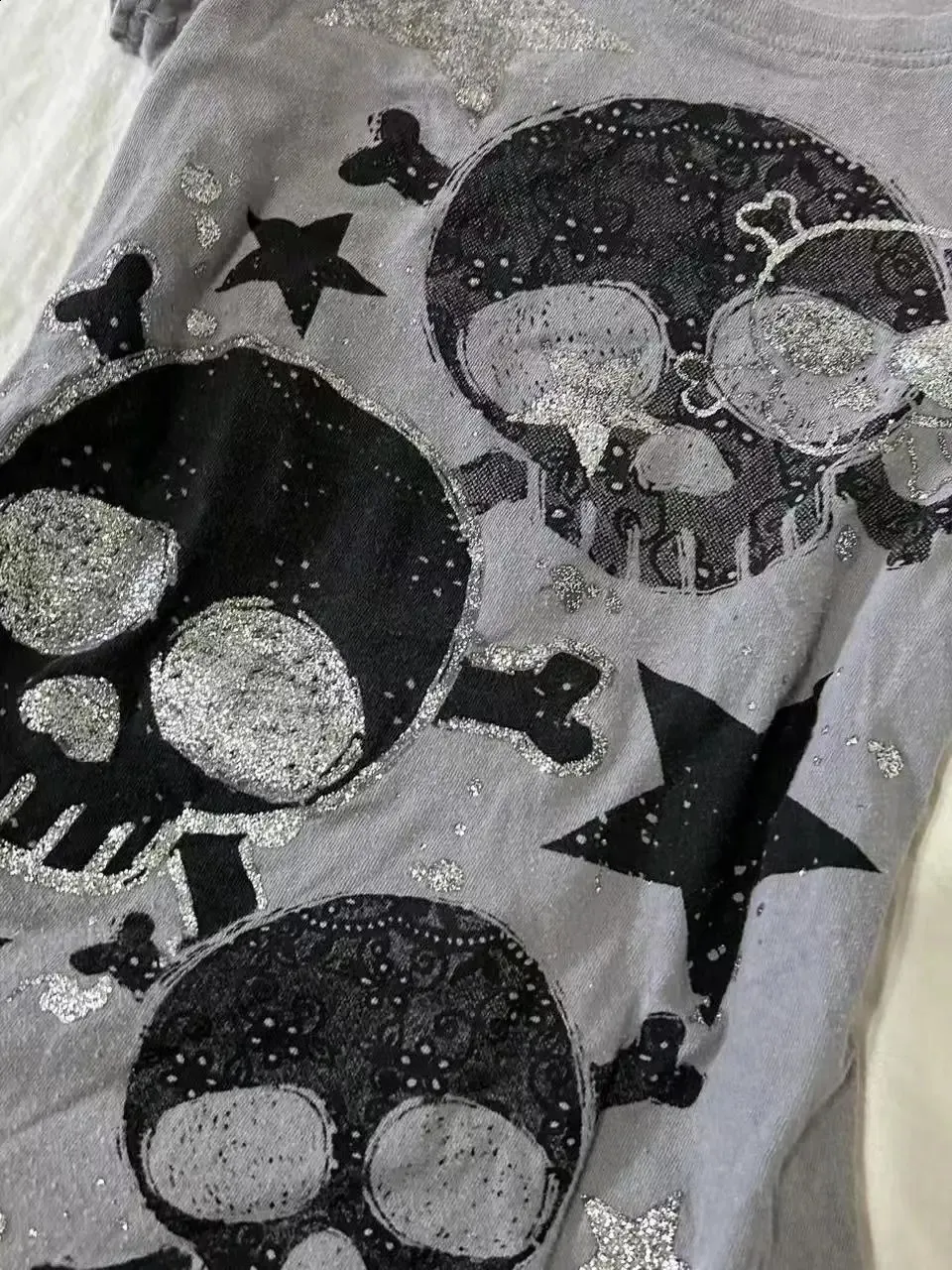 Japanese Y2K Womens Graphic Tees 2000s Star Skull From Zara03