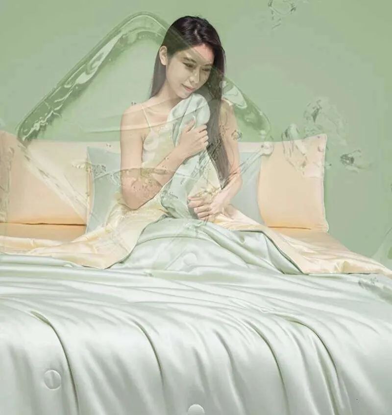 Summer Cooling Quilt And Pillowcase Set Silky Soft Bedding 3pcs_voghion.com