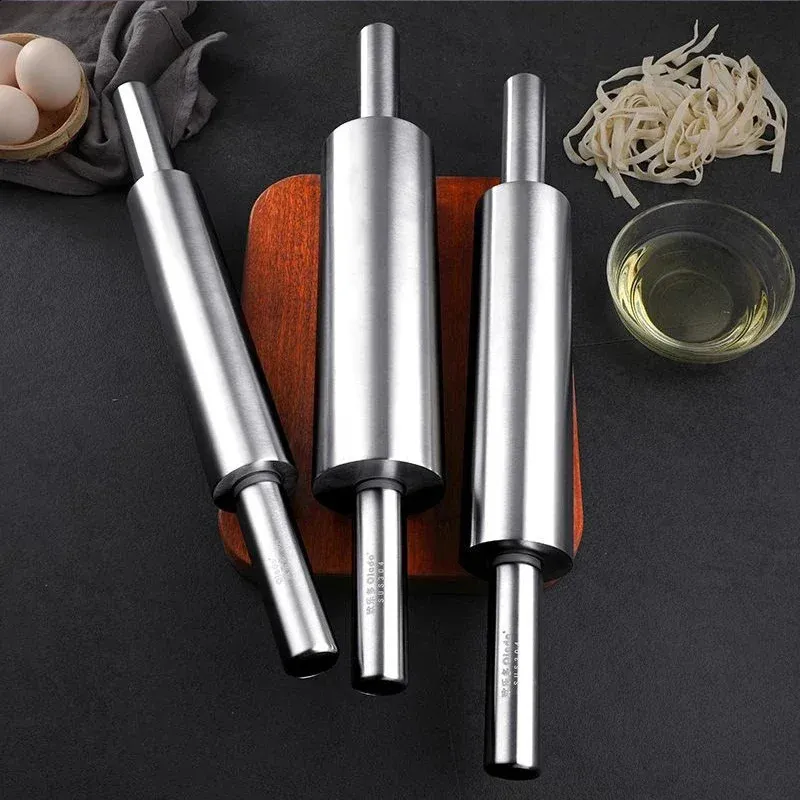 Stainless Steel Rolling Pin Steel For Non Stick Dough Flour Sticks ...