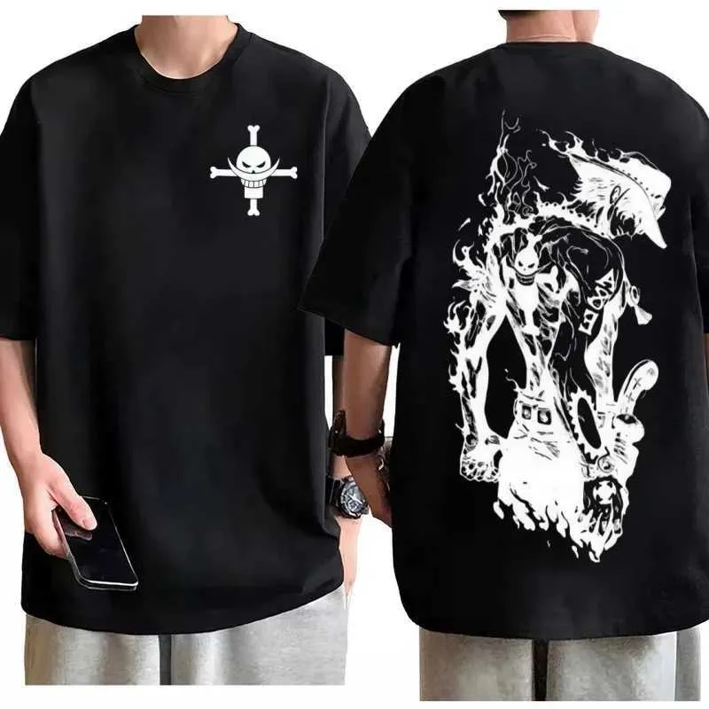 Wholesale One Piece Portgas D Ace T Shirt Men Oversized Cotton