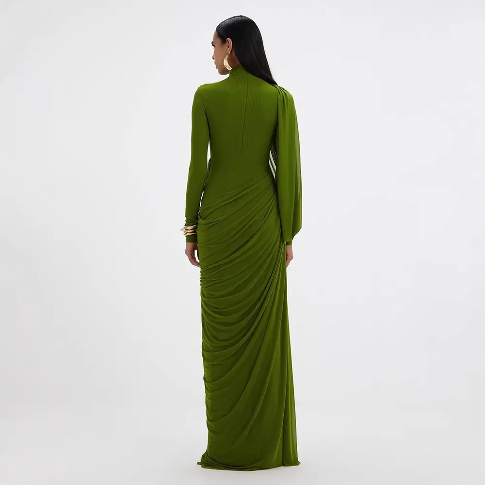 Womens Long Sleeve High Waist Slimming Mesh Spandex Bodycon Dress in Mustard Green from Dhgate Basic & Casual Dresses