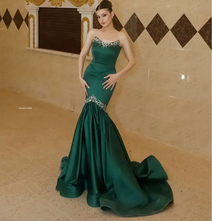 dark green birthday dress Luxury Crystal Beaded Satin Mermaid Prom... From Verycute, Rs.4,133.74 SCV021327_B_L Adjustable waist with lace Womens Organic Ballet Neck V neck Color:Chocolates