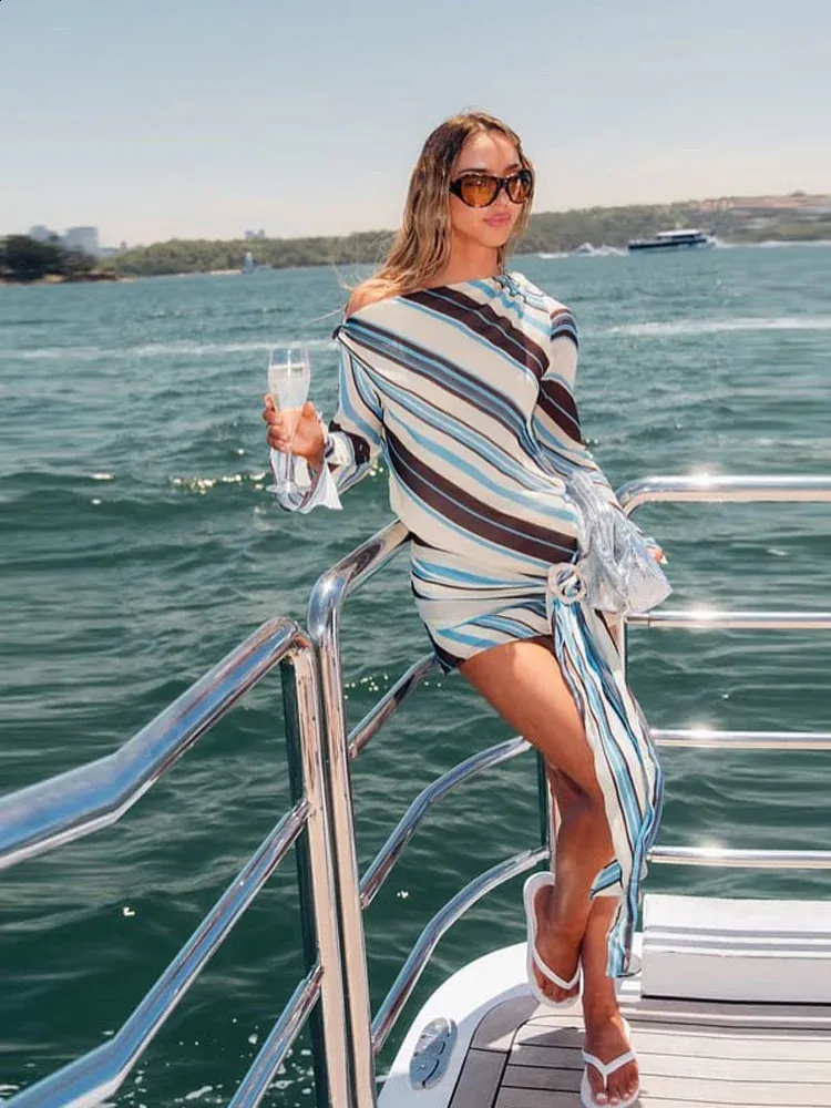 one shoulder resort dress One-Shoulder Long Party Dress With Slit - Luxurious And Elegant - Women's Fashion Resort Chic Old Money Sexy Elegant Party Wedding Beach