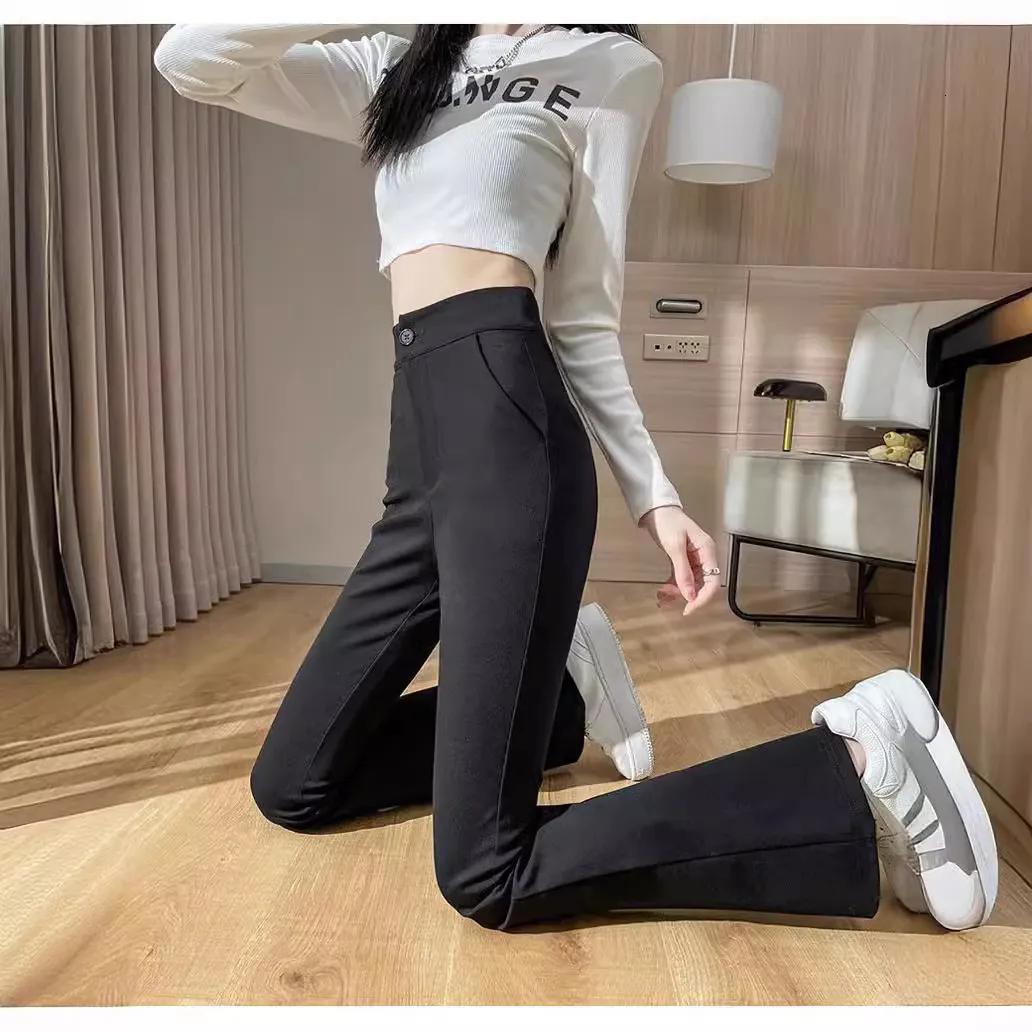 dress pants for women flare Express Women's Editor Studio Stretch Twill High Waisted Slim Pant in Black 12 Short waist design and subtle front 15 Flared Pants Outfits to