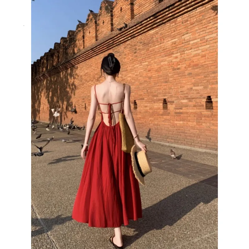 red backless summer dress MALI Open Back Maxi Dress in Red - Summer maxi Dress | Resort Wear