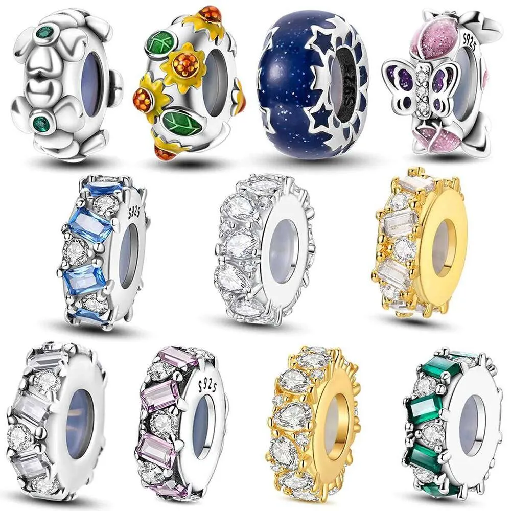 925 Sterling Silver Charms Positioning Bead Lion Tiger Elephant Dog Cat CZ Zircon Clasp Clip Fit Original Bracelet DIY_voghion.com